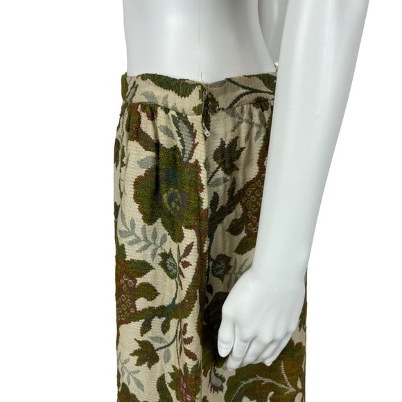 Vintage 70s Tapestry Skirt Women's Medium Floral Carpet Bagger Maxi Boho Nelly D - Picture 7 of 11